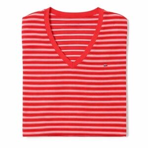 Red Tommy Hilfiger Striped Tee